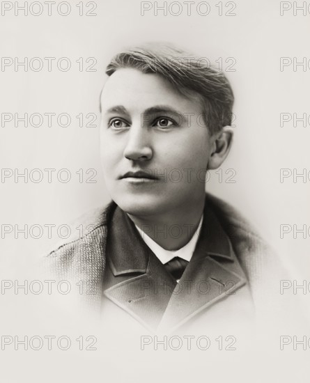 Portrait of Thomas Alva Edison as a young man, digitally edited