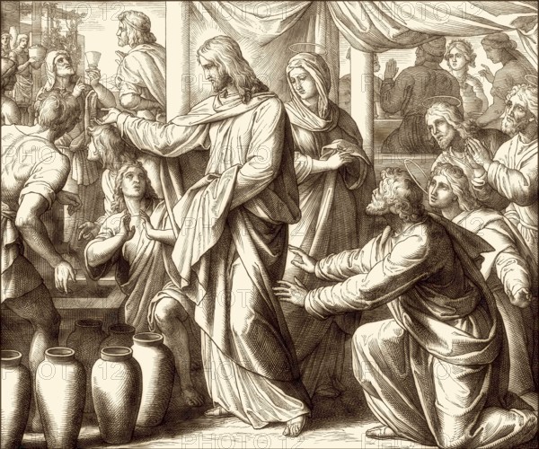 Wedding at Cana, New Testament, by Julius Schnorr von Carolsfeld, 1860