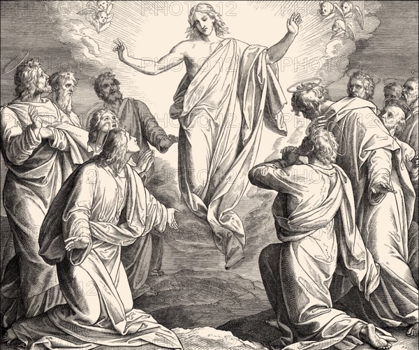 The Ascension of Jesus, New Testament, by Julius Schnorr von Carolsfeld, 1860