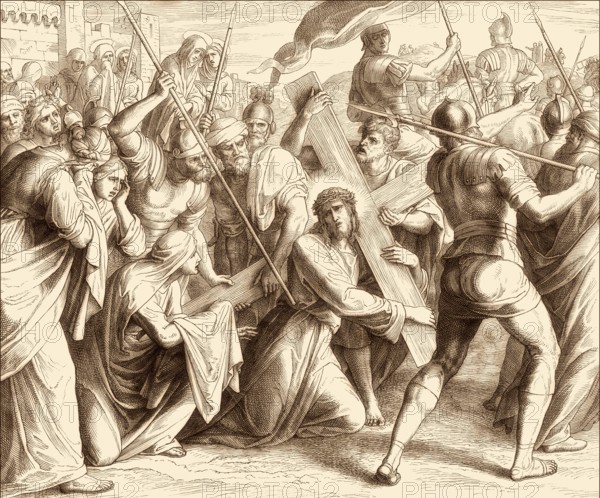Christ Carrying the Cross, New Testament, by Julius Schnorr von Carolsfeld, 1860