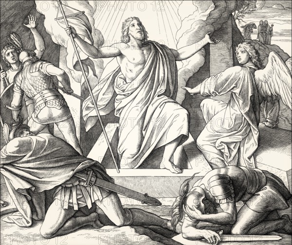 The Resurrection of Jesus, New Testament, by Julius Schnorr von Carolsfeld, 1860