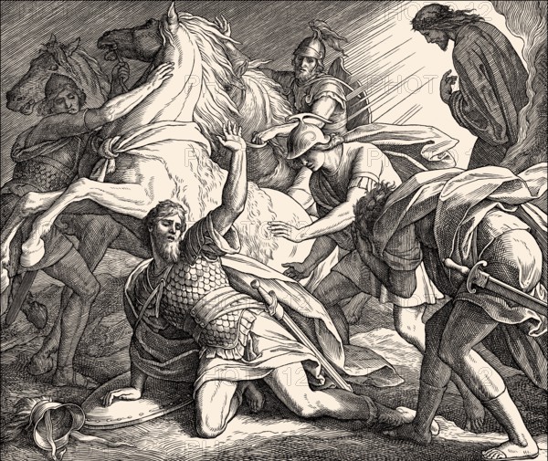 The conversion of Paul the Apostle, New Testament, by Julius Schnorr von Carolsfeld, 1860