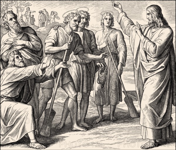 The calling of the disciples, New Testament, by Julius Schnorr von Carolsfeld, 1860