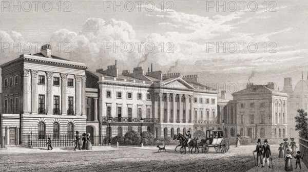 Clarence Terrace, Regent's Park, London, UK, illustration by Th. H. Shepherd, 1826