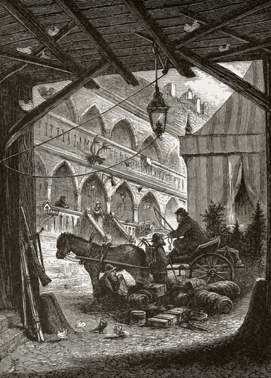 Courtyard of the former Victoria Hotel, Oslo, Norway, 19th century, Europe