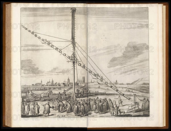 Keplerian astronomical refracting telescope, Machinae coelestis, 1673, by Johannes Hevelius, Danzig