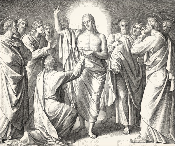 Doubting Thomas, New Testament, by Julius Schnorr von Carolsfeld, 1860