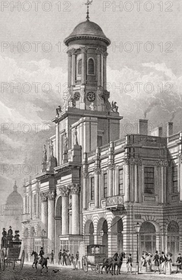 The Royal Exchange, London, illustration by Th. H. Shepherd, 1828