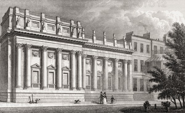 The Grosvenor House, London, illustration by Th. H. Shepherd, 1826