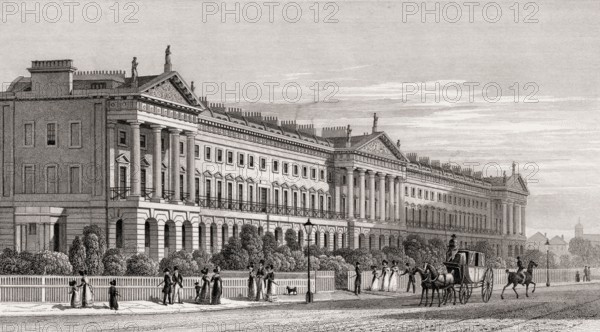 Hanover Terrace, Regent's Park, London, UK, illustration by Th. H. Shepherd, 1826