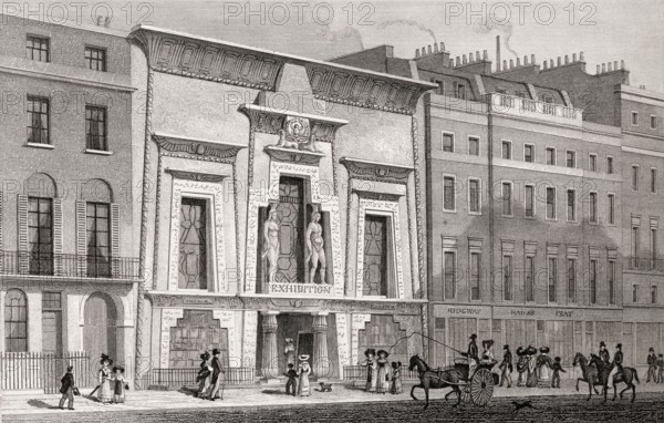 The Egyptian Hall in Piccadilly, London, illustration by Th. H. Shepherd, 1828