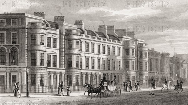 Ulster Terrace, Regent's Park, London, UK, illustration by Th. H. Shepherd, 1826