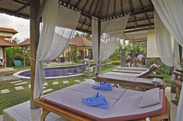 Bungalow complex with pool near Denpasar, Bali, Indonesia, Asia