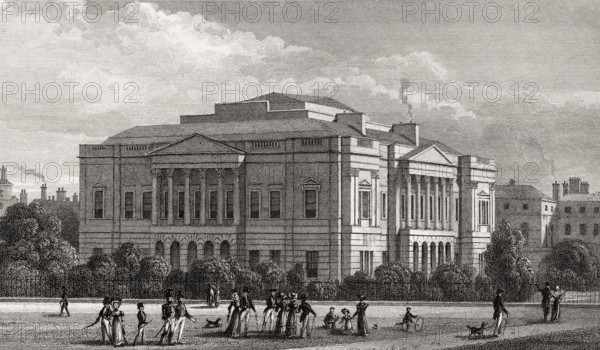 York House, St James's Park, London, UK, illustration by Th. H. Shepherd, 1826