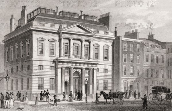 The London Auction Mart, London, illustration by Th. H. Shepherd, 1828