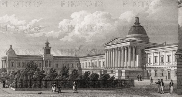 The London University, London, UK, illustration by Th. H. Shepherd, 1826