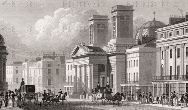 St George's Chapel, Regent Street, London, illustration by Th. H. Shepherd, 1828