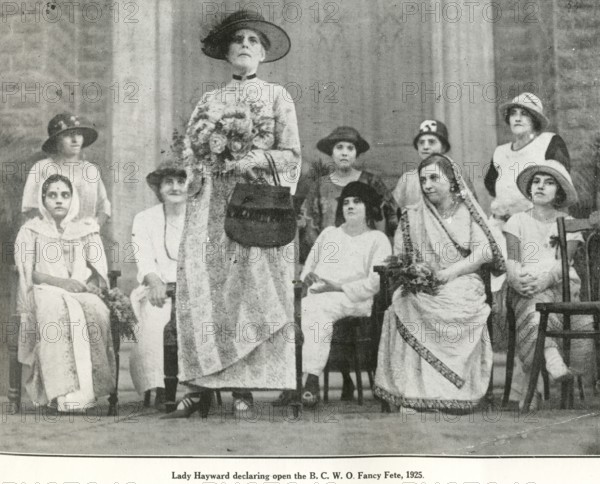 Catholic community Lady Harward declaring open B. C. W. O. Fancy Fete 1925, India NO MR