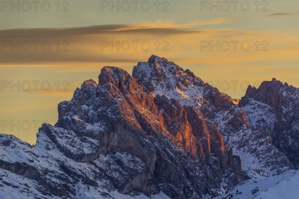 Sunrise on the Seiser Alm, South Tyrol, Italy, Europe