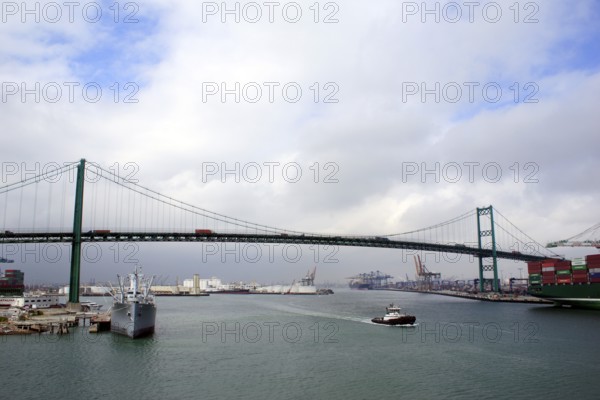 The Vincent Thomas bridge completed in 1961 and opened to traffic 1963, only suspension bridge in