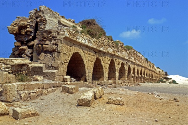 Roman aquaduct, Caesarea, Israel, Asia