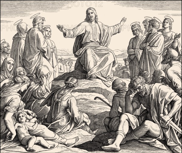 The Sermon on the Mount, New Testament, by Julius Schnorr von Carolsfeld, 1860