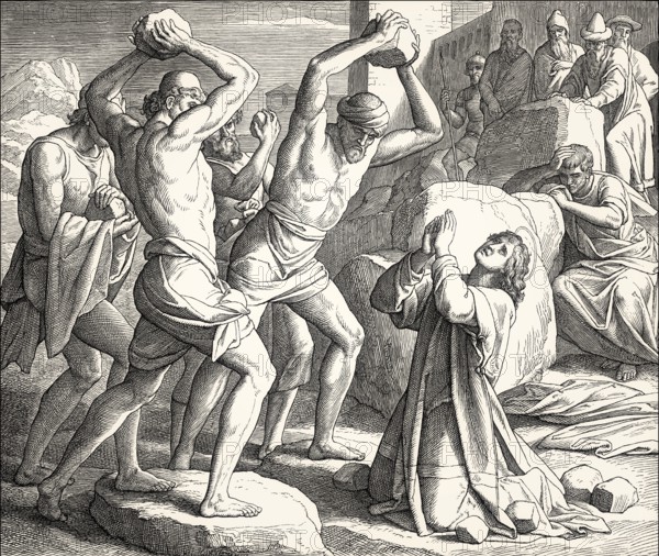 Stoning of Stephen, New Testament, by Julius Schnorr von Carolsfeld, 1860