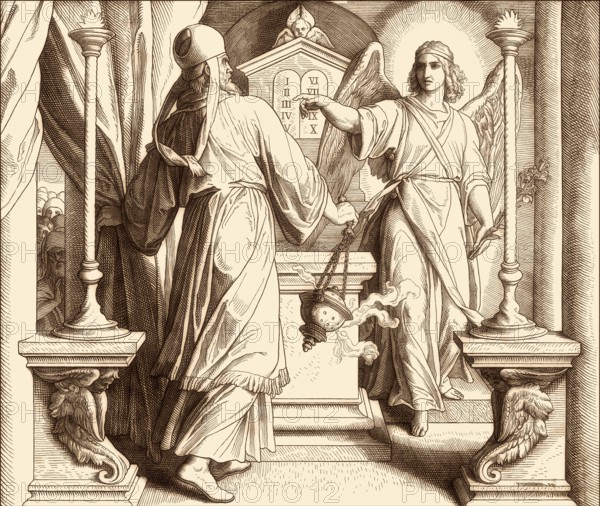 The Angel Gabriel Appears to Zechariah, by Julius Schnorr von Carolsfeld