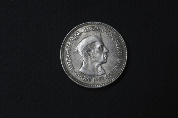 Coinage, India coinage, Jawaharlal Nehru centenary 1989 on coin