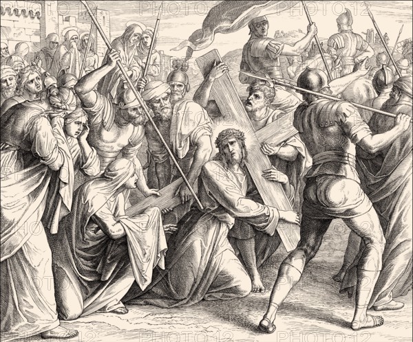 Christ Carrying the Cross, New Testament, by Julius Schnorr von Carolsfeld, 1860