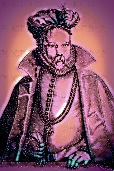 Tycho Brahe, 1546 – 1601, Danish astronomer and writer, digitally altered