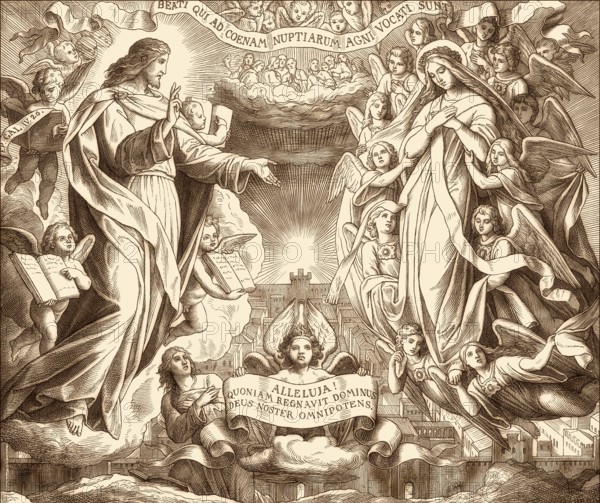 The New Jerusalem, Book of Revelation, New Testament, by Julius Schnorr von Carolsfeld, 1860