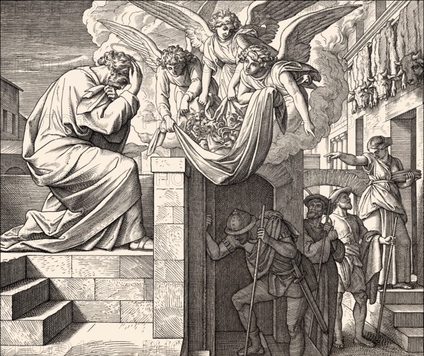 Saint Peter's vision of a sheet with animals, New Testament, by Julius Schnorr von Carolsfeld, 1860