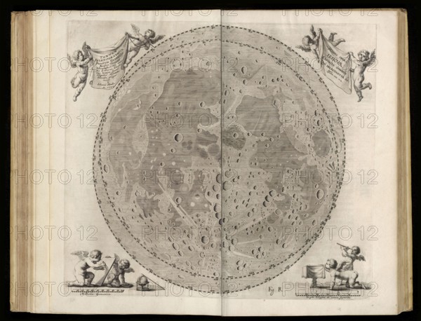 Selenographia, description of the moon, book by Johannes Hevelius, 1647