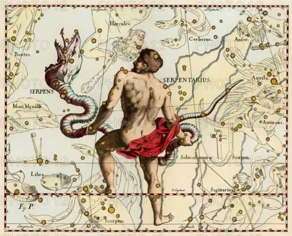 Serpens Serpent, a constellation in the northern celestial hemisphere, Prodromus Astronomiae, by