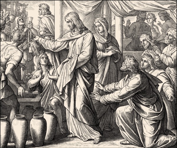 Wedding at Cana, New Testament, by Julius Schnorr von Carolsfeld, 1860