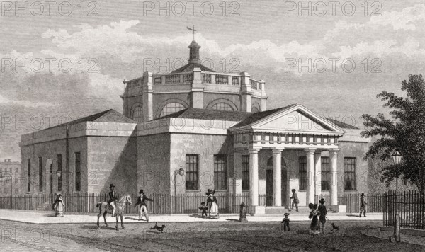 The Guildhall, Westminster, London, illustration by Th. H. Shepherd, 1828