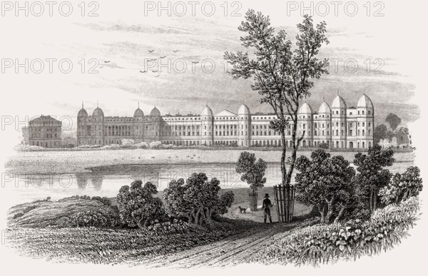 Sussex Place, Regent's Park, London, UK, illustration by Th. H. Shepherd, 1826
