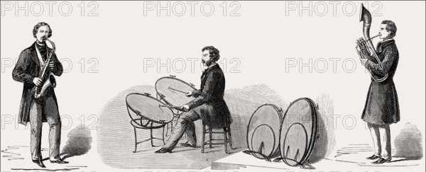 New music instruments at the International Exhibition of 1862, London, UK
