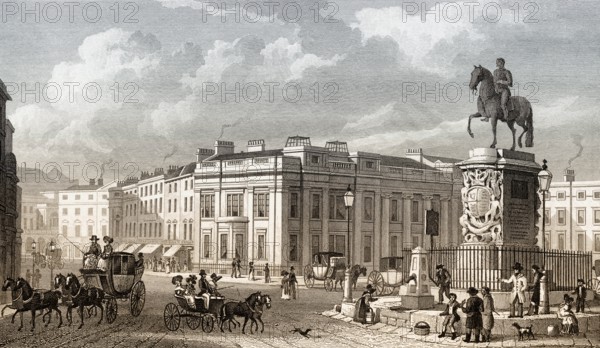 Charing Cross, London, UK, illustration by Th. H. Shepherd, 1826