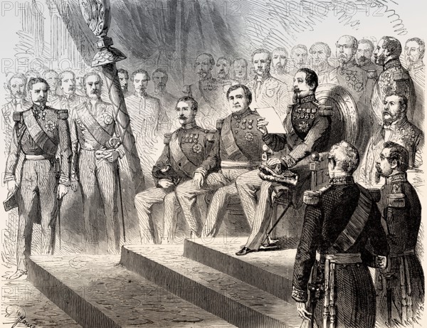 Chamber of Deputies, opening of the legislative session by Louis-Napoléon Bonaparte, Napoleon III,