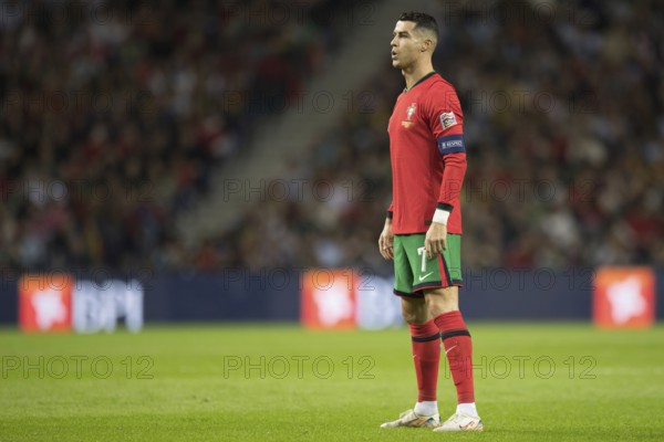 Football match, captain Cristiano RONALDO CR7 Portugal in front of the free kick with view to the