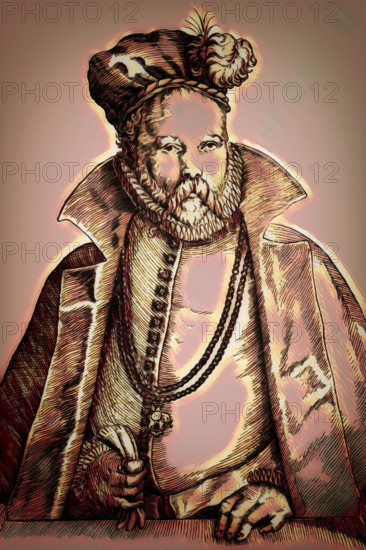 Tycho Brahe, 1546 – 1601, Danish astronomer and writer, digitally altered
