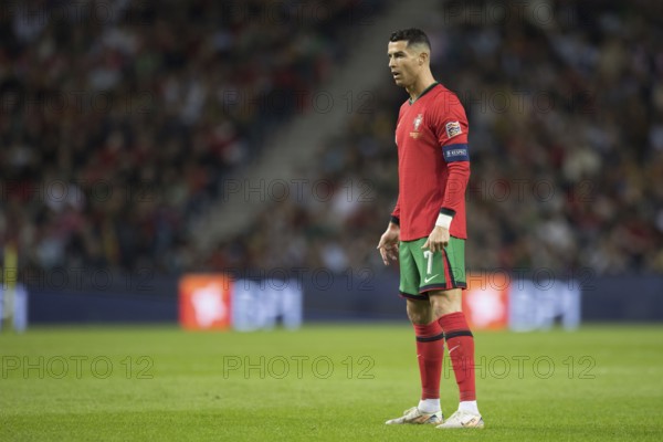 Football match, captain Cristiano RONALDO CR7 Portugal in front of the free kick with view to the