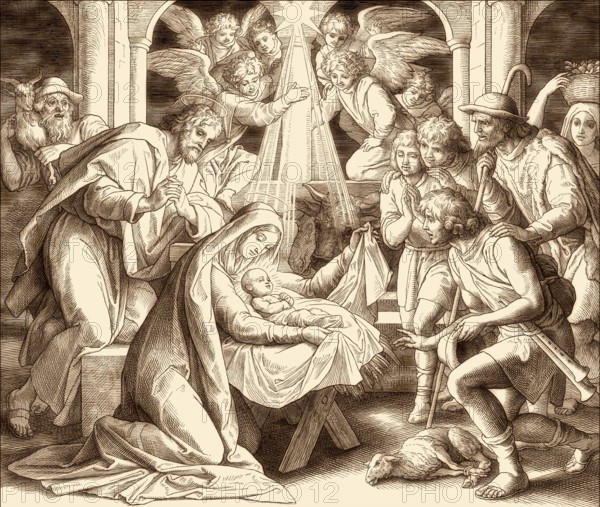 The birth of Jesus Christ, by Julius Schnorr von Carolsfeld