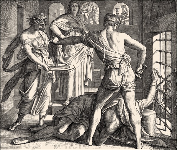 The Beheading of John the Baptist, New Testament, by Julius Schnorr von Carolsfeld, 1860