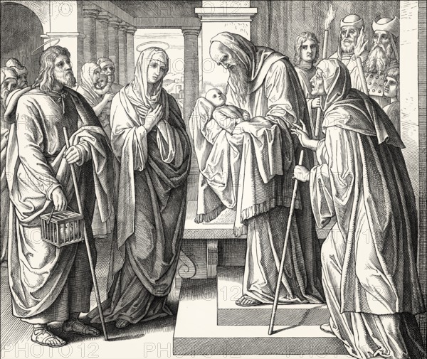 Simeon and Anna recognize Jesus, by Julius Schnorr von Carolsfeld