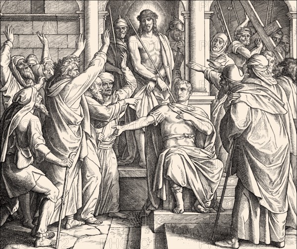 Jesus Delivered To Be Crucified by Pontius Pilate, by Julius Schnorr von Carolsfeld, 1860