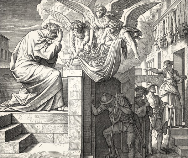 Saint Peter's vision of a sheet with animals, New Testament, by Julius Schnorr von Carolsfeld, 1860
