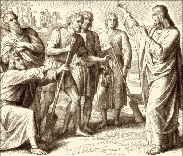 The calling of the disciples, New Testament, by Julius Schnorr von Carolsfeld, 1860